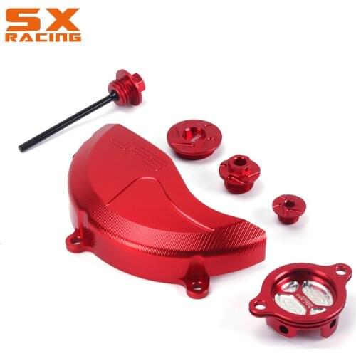Red Engine Cover Oil Filter Cap Dipstick Screw Timing Set For CRF250R CRF250 R CRF 250 R 10 11 12 13 14 15 16