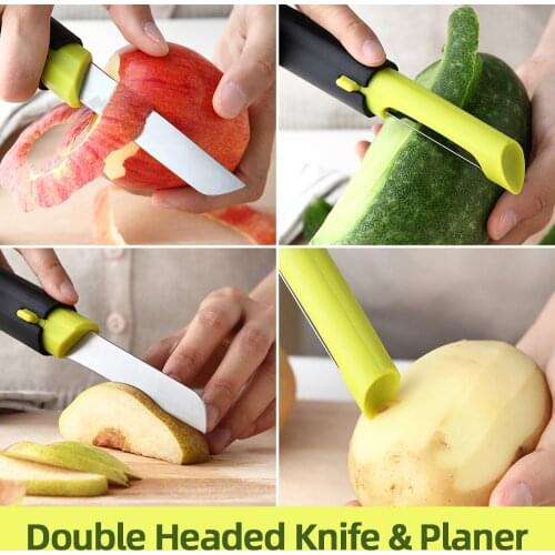 Stainless Steel Multifunctional Peeler Double Headed Planer Potato Vegetable Cutter Fruit Knife Melon Planer Grater Kitchen Tool
