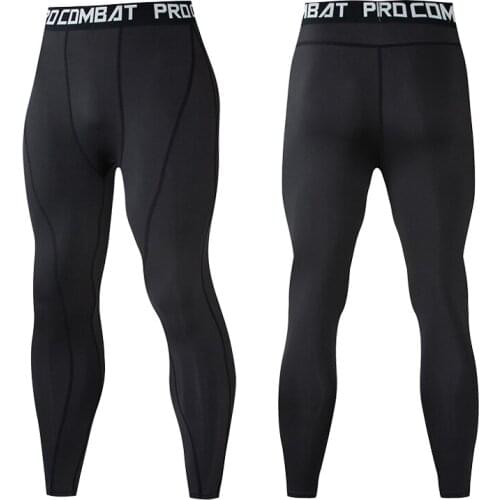 Men Compression Yoga Bottoms Tight Leggings Running Sports Male Gym Fitness Jogging Pants Workout Training Quick Dry Trousers