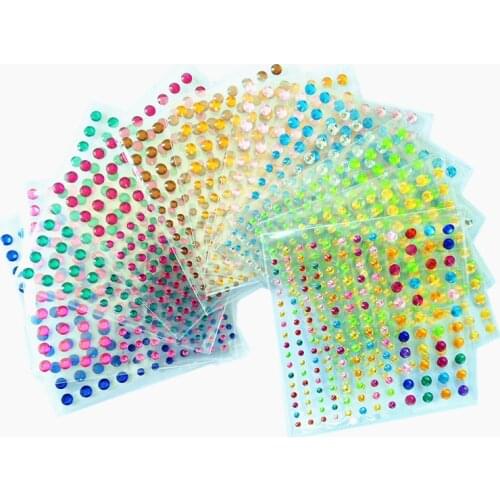 Wall stickers 16 Color Separate Acrylic Stickers Rhinestone DIY Decoration Crystal Self Adhesive Flat Stickers