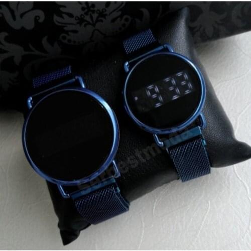 Metal Band Touch Wristwatches Couple Lover Watch, Digital Couple Wristwatches