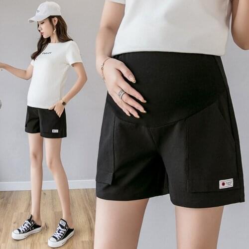 2021 NEW Maternity Leisure Pants Loose Thin summer Fashion Shorts Elastic Waist for Pregnant Women Belly Support Pants