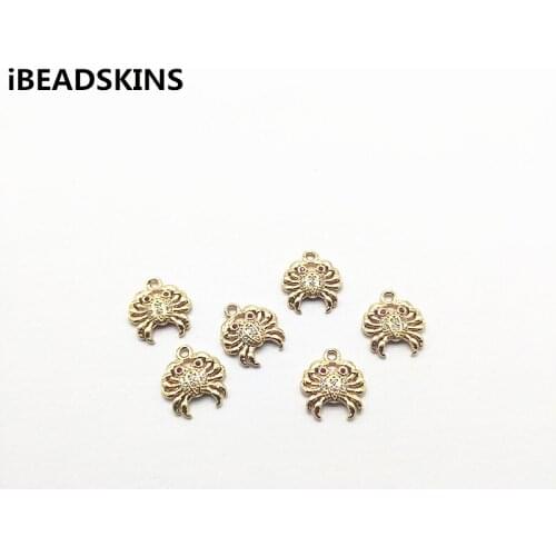 New arrival! 13X11mm 100pcs Copper/Zircon Crab shape charm for Necklace Earrings DIY,Earrings parts,hand Made Jewelry DIY