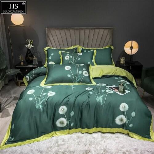 Dandelion And Orchid Design Tencel Lyocell Bedding Set Summer Thin Quilt Sheets Pillowcase Duvet Cover Lightweight Comforter