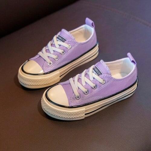 Girls Canvas Shoes Spring and Autumn New Childrens Candy Color Casual Shoes Taro Purple Boys Pedal Shoes