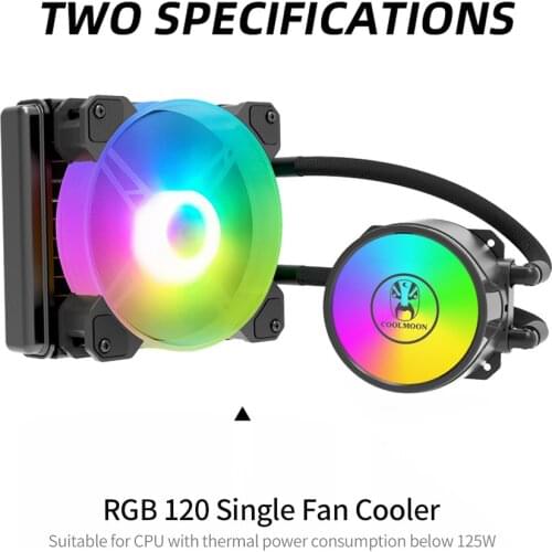 PC Case Water Cooler COOL MOON cold moon 120 One-piece with RGB 120mm Quiet Fan CPU Liquid Radiator for LGA775/115X/AM4/AM3/FM2