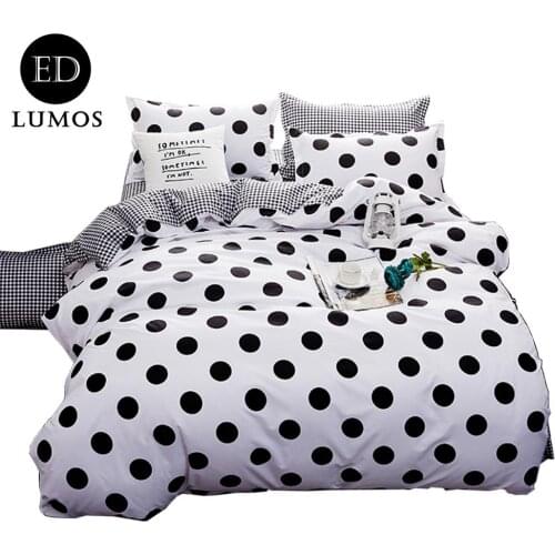 ED-Lumos Black Point Design Duvet Cover Set with 2 Pillowcases for Kids Bedding 4 Pieces 4 Sizes