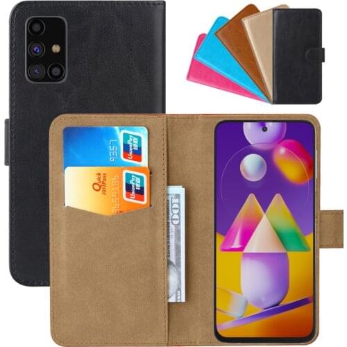 Luxury Wallet Case For Samsung Galaxy M31s PU Leather Retro Flip Cover Magnetic Fashion Cases Strap