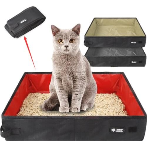 Folding Cat Litter Box Pets Portable Waterproof Toilet Outdoor Travel Lightweight Foldable Puppy Dogs Seat Kitty Litter Bedpans
