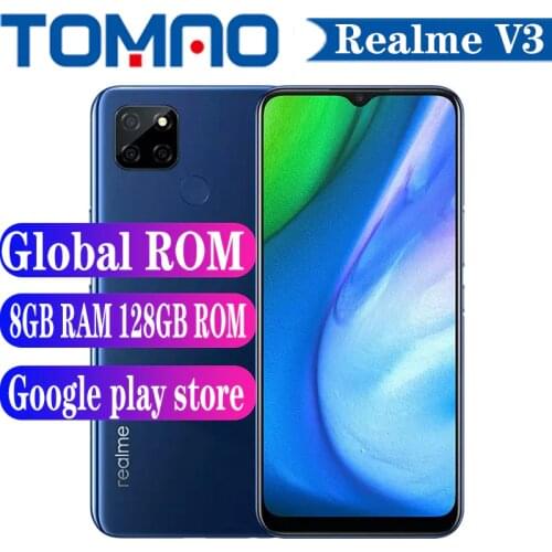 Realme V3 5G SmartPhone 6.5'' 5000mAh Battery 18W 6GB 8GB RAM 64GB 128GB ROM Octa Core Dimensity 720 13MP Triple Rear Camera