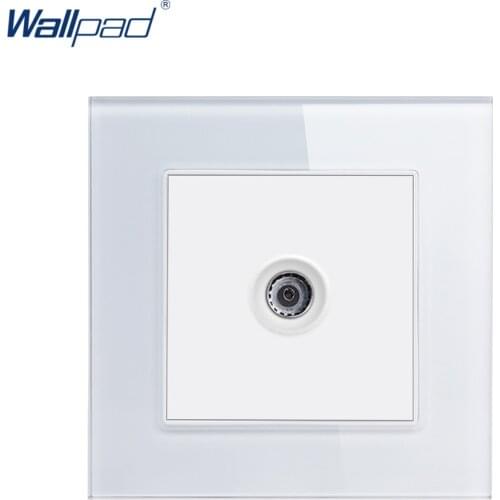 Television Socket Wallpad Luxury Tempered Glass 110V-250V EU UK Standard TV Wall Socket Port TV Television Jack Free Shipping