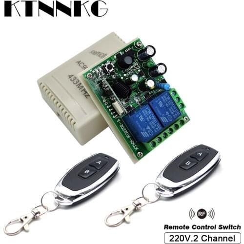 433Mhz AC 90V 110v 220V 2CH relay receiver for household light bulb combination, garage door, anti-theft alarm button, with RF