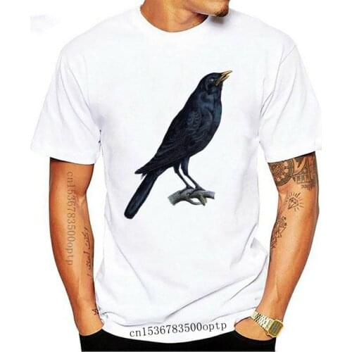 Crow - Vintage 1800s Image - Ornithology - Bird Watcher T Shirt T Shirts Short Sleeve Leisure Fashion Summer