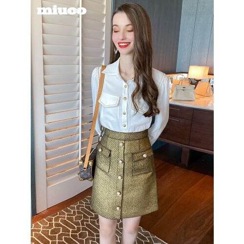 High waist A Font single breasted versatile skirt for women 2021 Spring new High Quality Top Quality