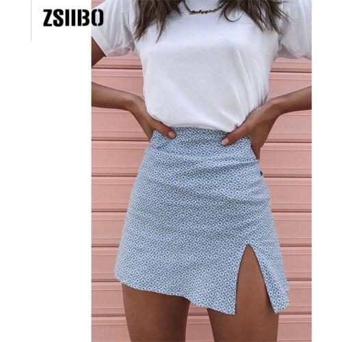 Summer Woman Skirts Sexy Floral Skirt Fit Ladies Mini Skirt Women Split Shorts Skirts high waist skirt Elegant womens skirts