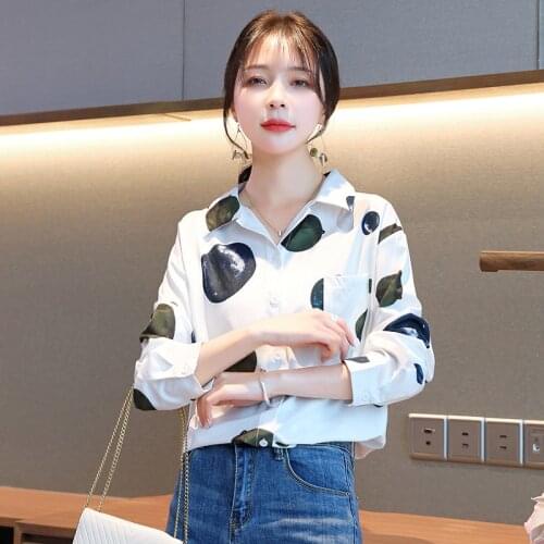 Woman Feminina WomenS Vintage Blouse Fashion Clothes 2020 Spring Autumn Printed Long Sleeve Shirts Female D0185