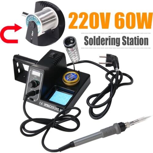 1 Set 220V 60W Rework Soldering Station Welder Adjustable EU Plug Digital Welding Iron Station