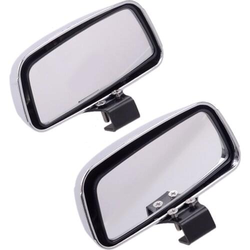 1 Pair Universal Adjustable Blind Spot Wide Angle Rearview Mirrors Silver Fit For Car Van Truck