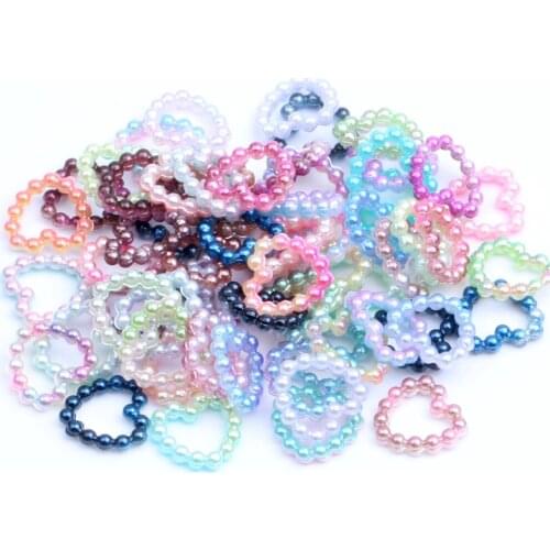 120-1000pcs 11mm ABS half heart shape simulated Pearl Beads Rainbow color Flat Back Pearl Bead For Nail Beauty Decals Phone Case