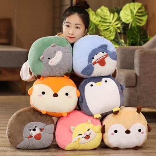 30CM Hot Winter Cute Cartoon Plush Toys Hand Warmer Cartoon Animals Soft Pillow Plush Toy Stuffed Cushion Pillow Birthday Gift
