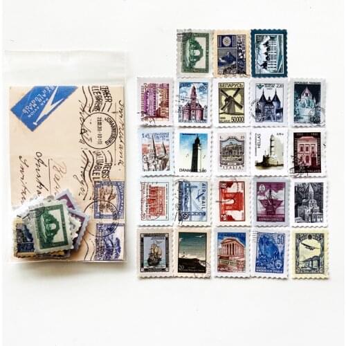 46pcs/Pack Travel World Stamp Design Sticker Paper Decorative Stickers Kids Gift 23 Designs