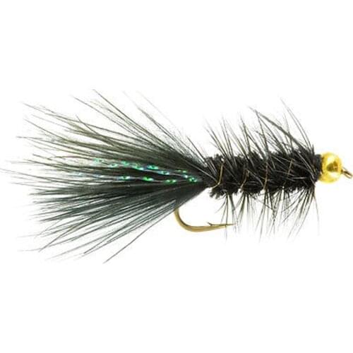 6pcs Aventik BH Wooly Bugger Black Flies Dry Trout Fly Flies Various Size Fish Flies
