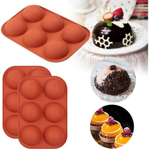 6 Grids Small Semi-circle Silicone Pudding Mold Silicone Cake Mold Handmade Soap Mold Super Q Chocolate Mold Round 2/3pcs