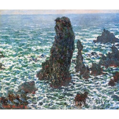 Bathroom art The Pyramids of Port Coton Belle Ile en Mer by Claude Monet paintings Home Decor Hand painted High quality