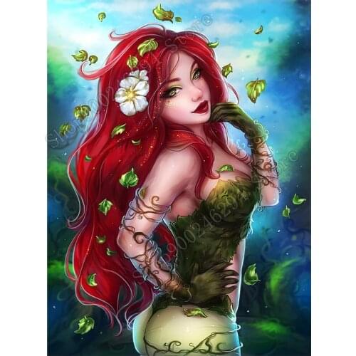 Diamond cross embroidered sexy cartoon woman decorative painting 5D DIY all square shape diamond wall art home decoration FF3709