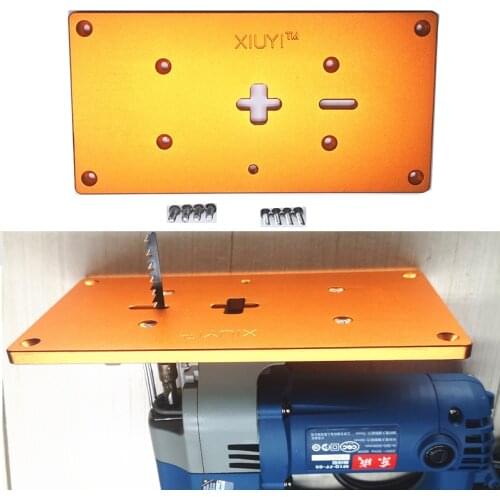 Aluminum Router Table Insert Plate With Fixing Screws Electric Jig Saw Flip Board for Woodworking work Benches