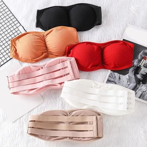 Strapless Bra Sexy Tube Top Women Push Up Bralette Lingerie Invisible Bra Seamless Underwear Brassiere Strapless Crop Top