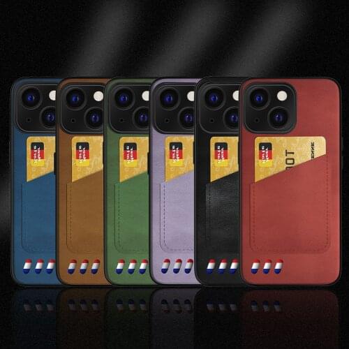 Card package PU Leather Phone Case For iphone 12 Pro 13 mini Max Luxury Holder Wallet Slot Back Cover For Apple 12 13 Pro Max