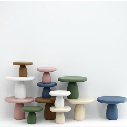 Morandi Color Mushroom Type Cake Stands S M Cupcake Plates for Wedding Birthday Party Dessert Table Decoration Tableware
