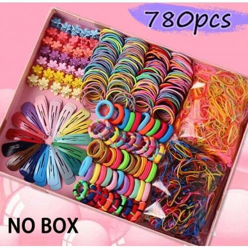 Children Colorful Nylon Elastic Hair Bands for Baby Girls Rubber Bands Set Kids Ponytail Holder Headband Hair Accessories Clips