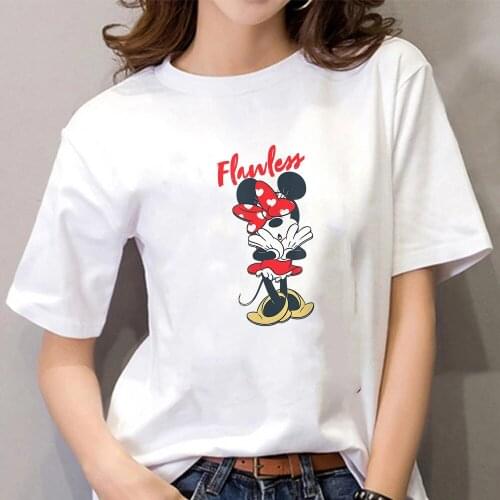 Disney- Flawless Minnie Streetwear Womens T-shirt Funny Summer Girl Harajuku T-shirt Dropship