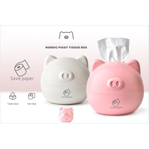 Home Pig Design Tissue Boxes Desktop Napkin Holder Cute Cartoon Tissue Paper Storage Box Kitchen Living Room Organizer Decor