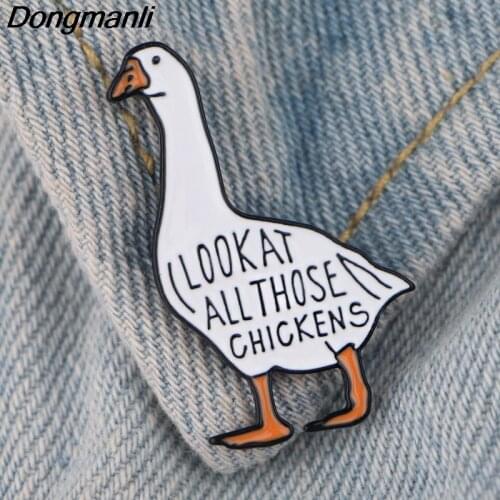 DZ299 Untitled Goose Game Enamel Pins Women Men Badge Backpack Collar Lapel Fashion Jewelry