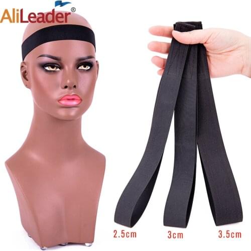 Alileader 60CM/65CM Elastic Headband With Velcro 2.5cm 3cm 3.5cm Width Adjustable Velcro Scarf Soft Velcro Head Scarf For Wig
