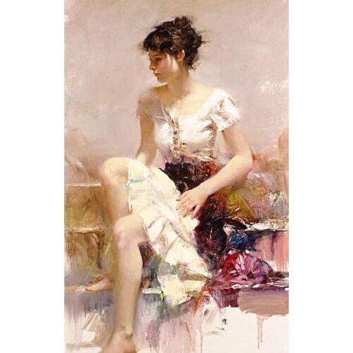 Elegant young lady Cross Stitch Kits 14CT Unprinted For Embroidered Handmade Arts Set Wall Home Decor Handmade