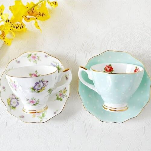 European Bone China Coffee Set Creative Simple Ceramic Porcelain Dish Afternoon Tea Milk Cup 200ML MJ714