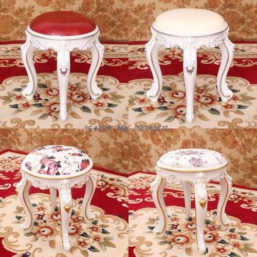 European style dressing stool chair bedroom shoe changing stool leather stool modern nail stool sofa paint-free stool simple