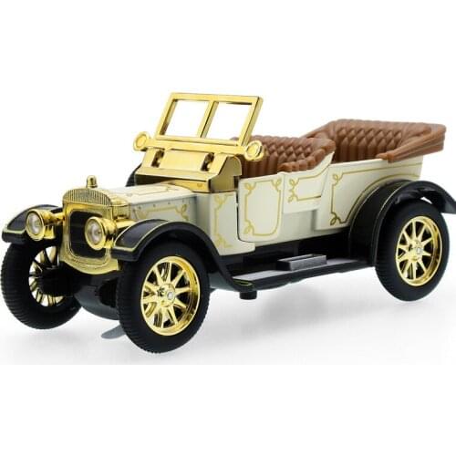 Hot 1:32 Die cast Vintage Car Models With Sound & Light the Children Pull Back alloy Toys in original box