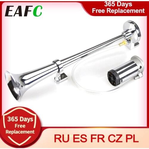 EAFC 17inch 150DB Loud Car Air Horn 12V 24V 180 Hertz Single Trumpet Compressor Bocina for Trucks Cars Automobiles