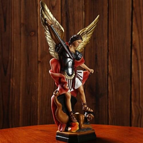 Resin crafts ornaments Catholic gifts Exorcist Angel statue Religious church decoration statues et sculptures room home decor