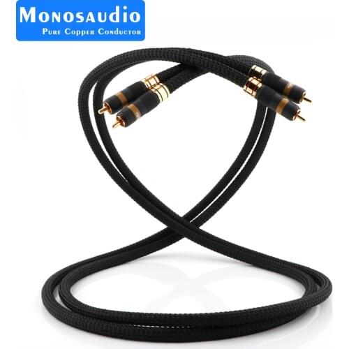 Monosaudio A202R 5N Multiple Oxyacid Pure copper+silver plated hybrid hifi interconect cable audio signal wire hi-end RCA cables