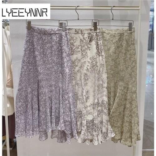 Женские юбки с высокой талией LYEEYNNR China At AliExpress