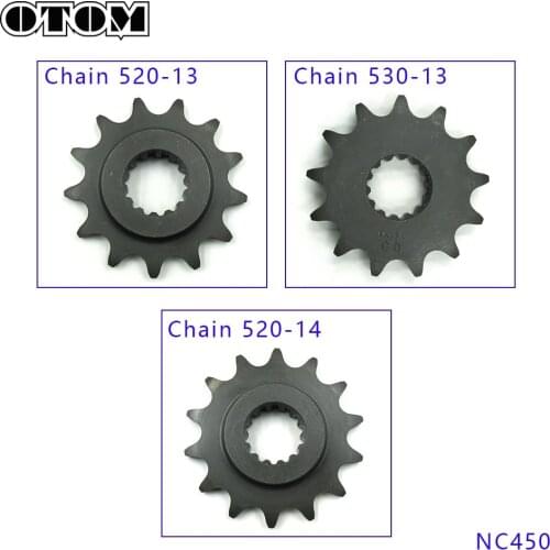 OTOM Motorcycle Small Sprocket 13/14 Teeth Pinion Front 520 530 Chain Forged Lightweight Design For ZONGSHEN Engine NC450 450cc