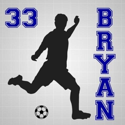 In The Shot Of The Soccer Player Wall Sticker For Childrens Rooms Sports Wall Decal Two Color Vinyl Pattern Wall Decals SYY044