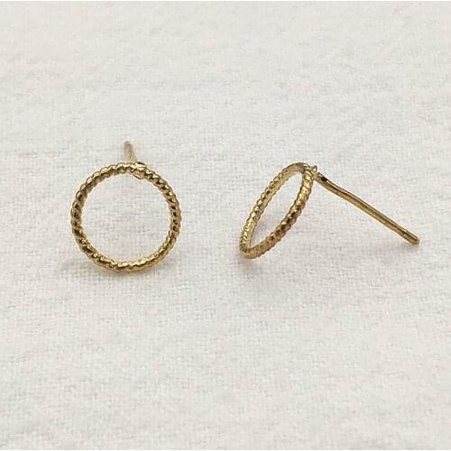 New Arrival! 10mm 100pcs Plating Real Gold Color Copper Earrings Connectors For Handmade Earring Parts DIY Jewelry Findings