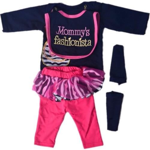 Ethnic Series Doll Clothes 4 pcs Bib Shirt Pants and Socks Suit For 22-23 inch Reborn Doll Fashion Baby Clothes Accessories